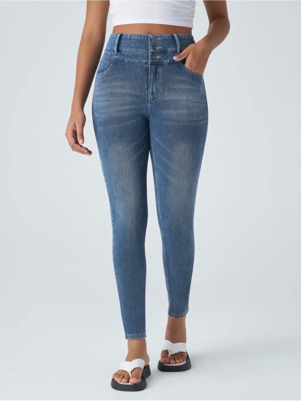 Halara Flex High Waisted Zipper Pockets Casual Skinny Jeans NWT Size XS
